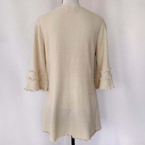 Vintage Y2K Wandering Sage Eco Friendly Cream Duster Cardigan Sweater - Picture 6 of 11